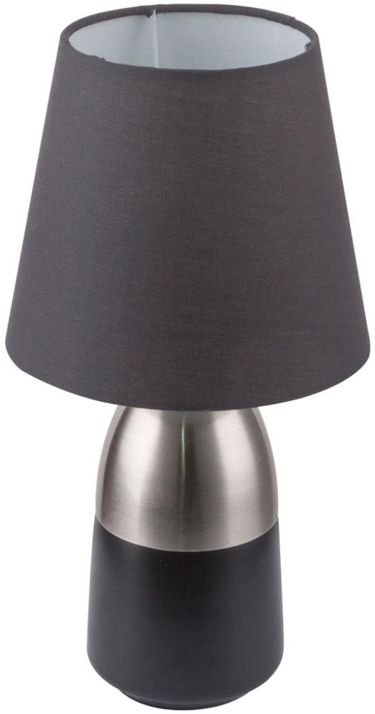 LED Textil Touch Tischleuchte, schwarz-grau, H 31 cm, EUGEN Bild 1