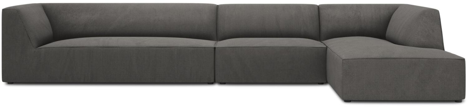 Micadoni 5-Sitzer Modular Ecke rechts Sofa Ruby | Bezug Dark Grey | Beinfarbe Black Plastic Bild 1
