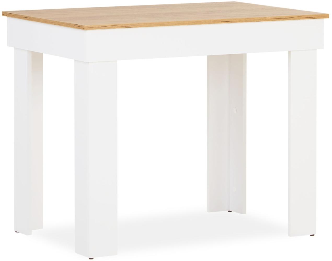 Esstisch Esszimmertisch Weiß 90x60 cm Holztisch Küchentisch Holz Eiche Tisch Massiv Wohnzimmertisch Bild 1