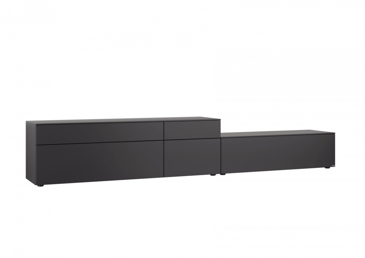 Merano Lowboard | Lack anthrazit 3533 3503 Rechts 9402 - TV-Vorbereitung inkl. Kabeldurchlass 9167 - 1 x Geräteauszugboden, 90 cm, T 41 cm, hinter Klappe Lowboard Bild 1