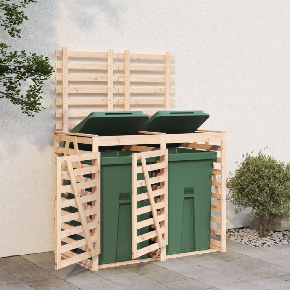 vidaXL Mülltonnenbox für 2 Tonnen Massivholz Kiefer Bild 1