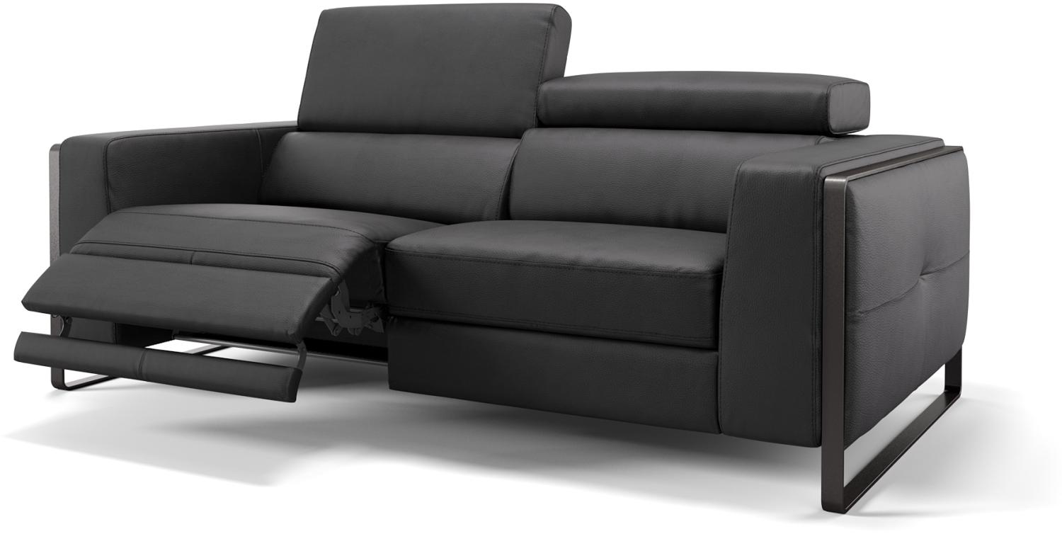 Sofanella Dreisitzer MANZANO Ledercouch Funktionssofa Couch in Schwarz Bild 1
