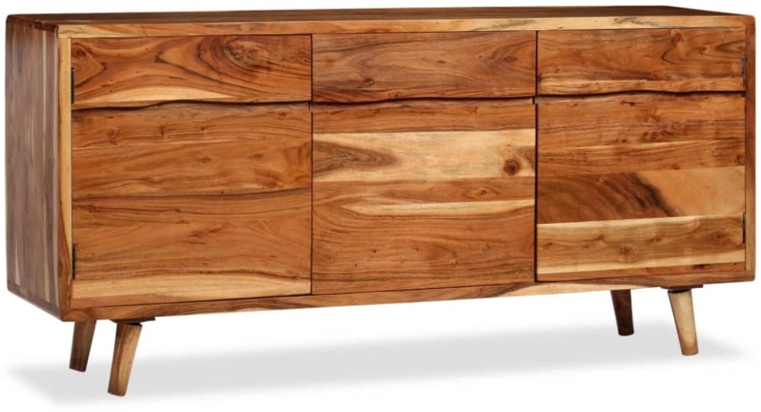 Sideboard Massivholz mit geschnitzten Türen 160×40×75 cm Bild 1