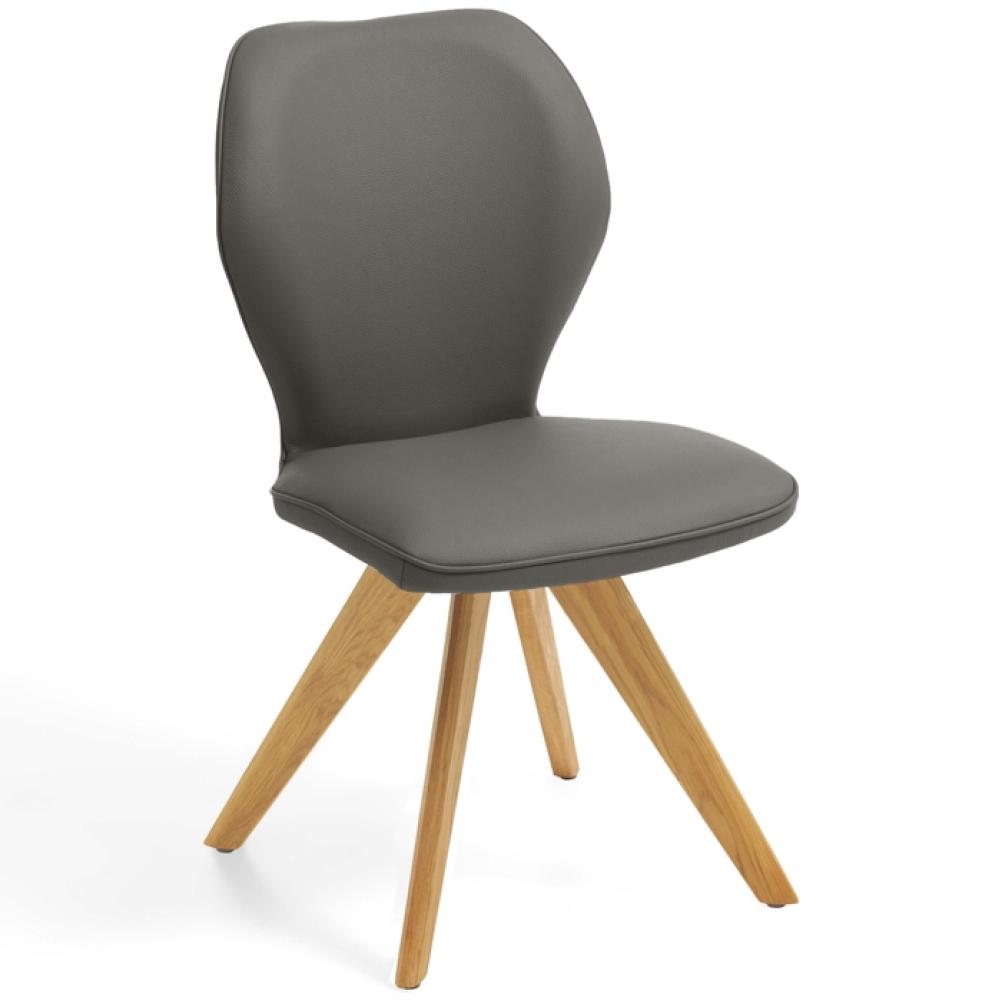 Niehoff Sitzmöbel Colorado Trend-Line Design-Stuhl Eichengestell - Leder Napoli schiefergrau Bild 1
