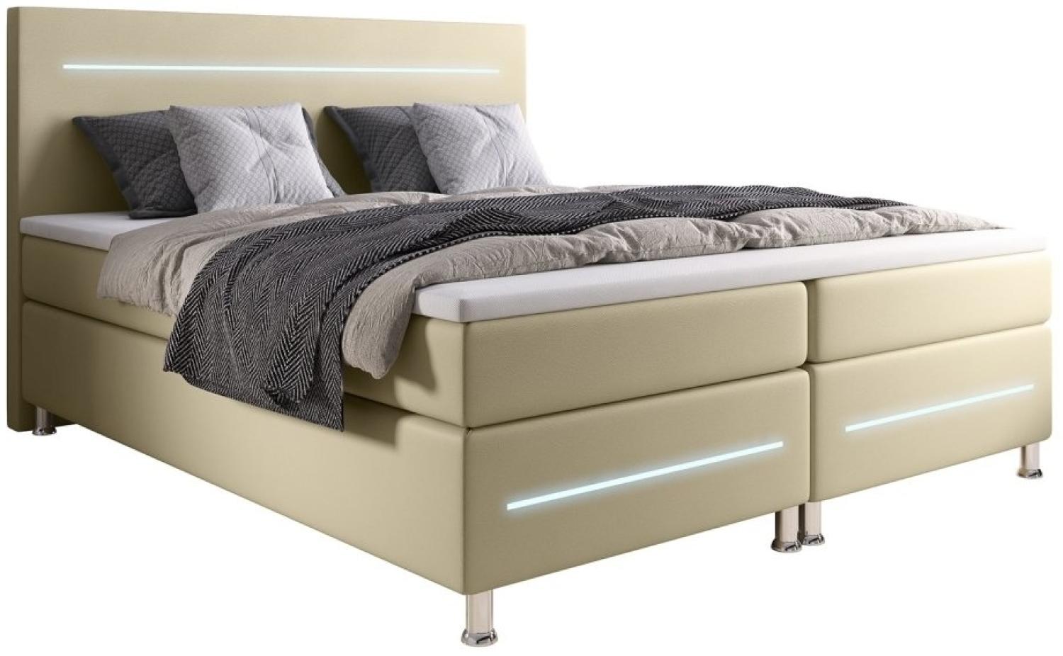 Boxspringbett Sejour mit LED 140x200 H4 Beige Bild 1