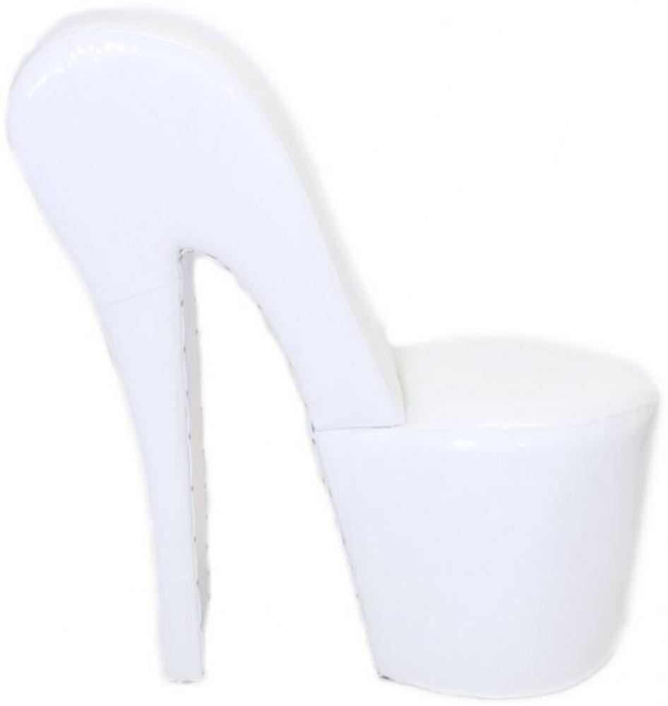 Casa Padrino High Heel Sessel Weiß Lack Luxus Design - Designer Sessel - Club Möbel - Schuh Stuhl Sessel Bild 1