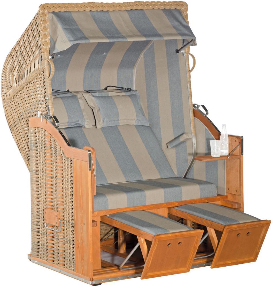 Sonnenpartner Strandkorb Classic 2-Sitzer Halbliegemodell marone/grau mit Sonderausstattung Bild 1