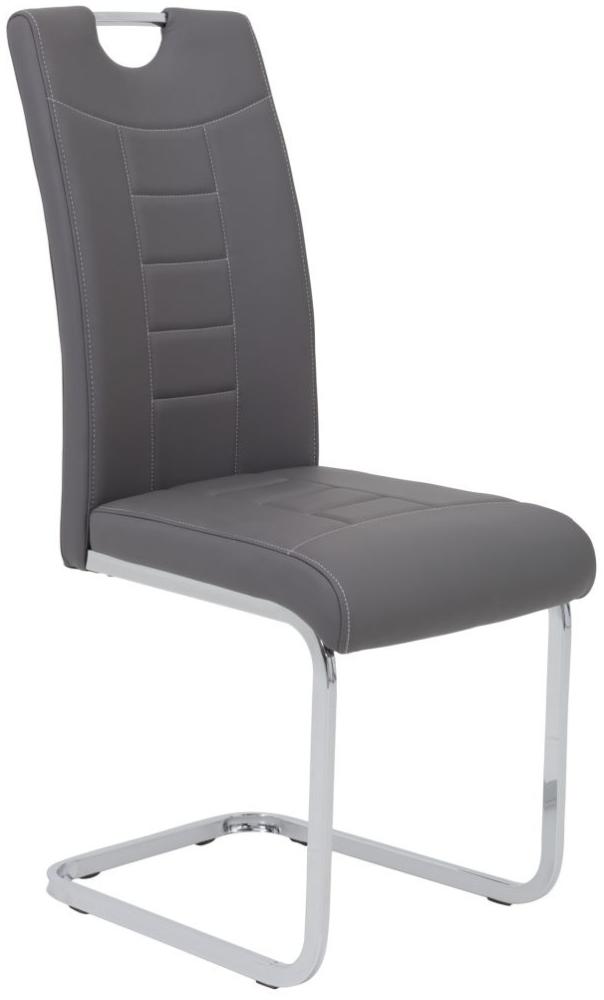 Esszimmerstühle Stuhl Freischwinger 4er Set RUBEN Grau Bild 1