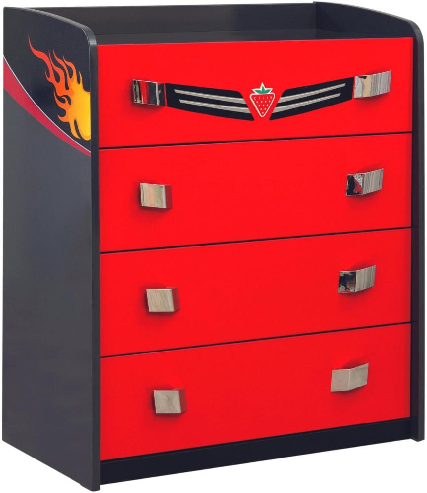 Cilek Kommode Champ in Rot mit vier Schubladen Sideboard Bild 1