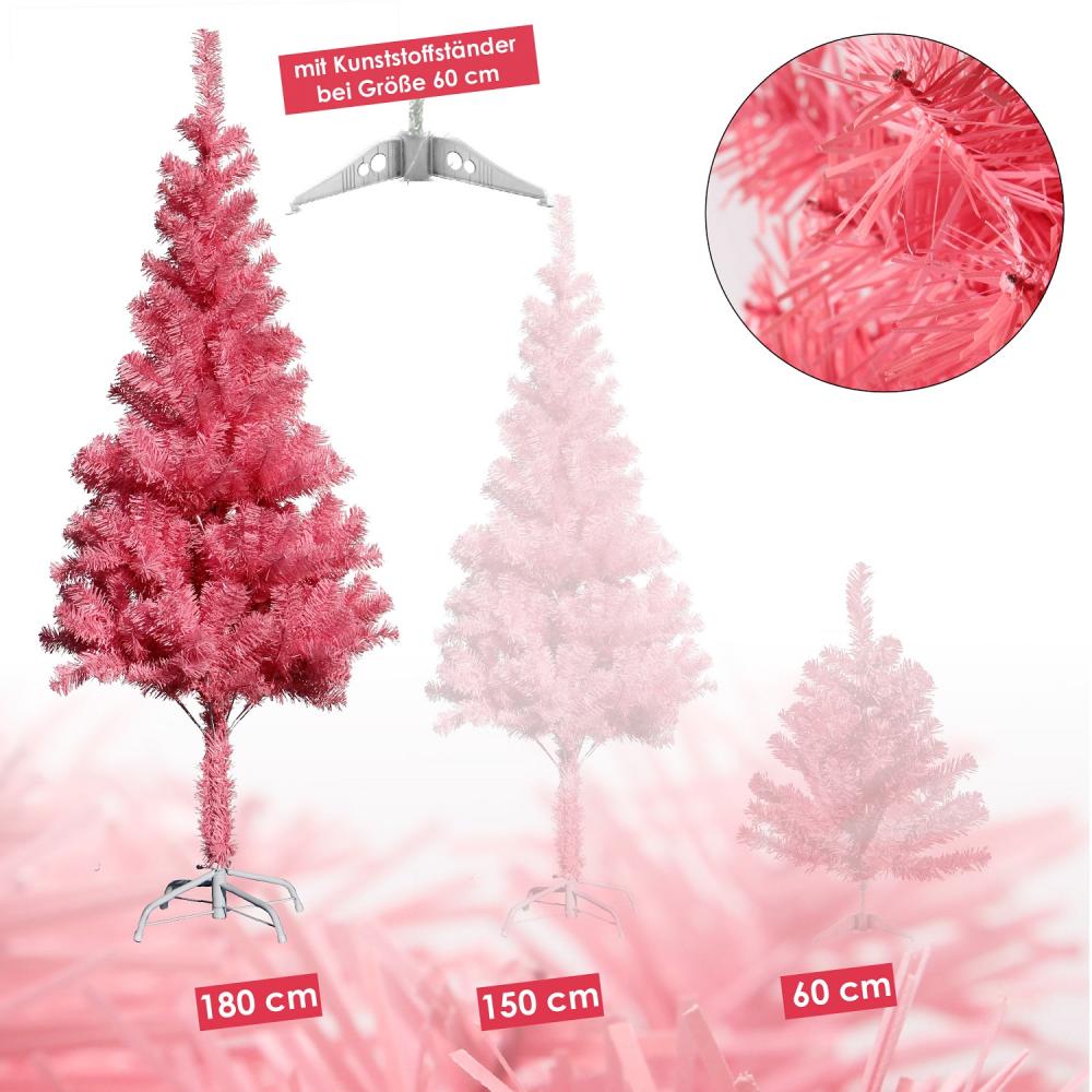 Künstlicher Weihnachtsbaum inkl. Ständer Tannenbaum Christbaum pink 180cm Bild 1