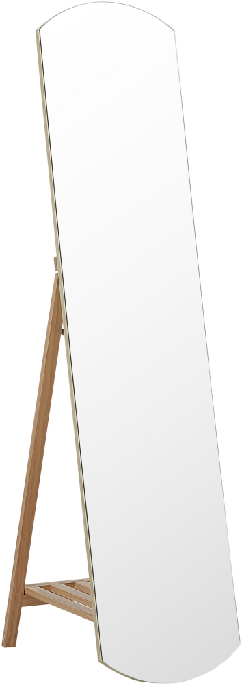 Stehspiegel mit Ablage Kiefernholz hellbraun oval 35 x 150 cm CHERBOURG Bild 1