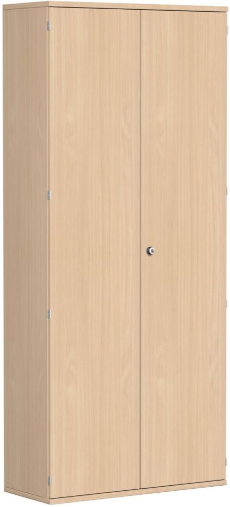 Garderobenschrank mit ausziehbarem Garderobenhalter, 100x42x230cm, Buche Bild 1