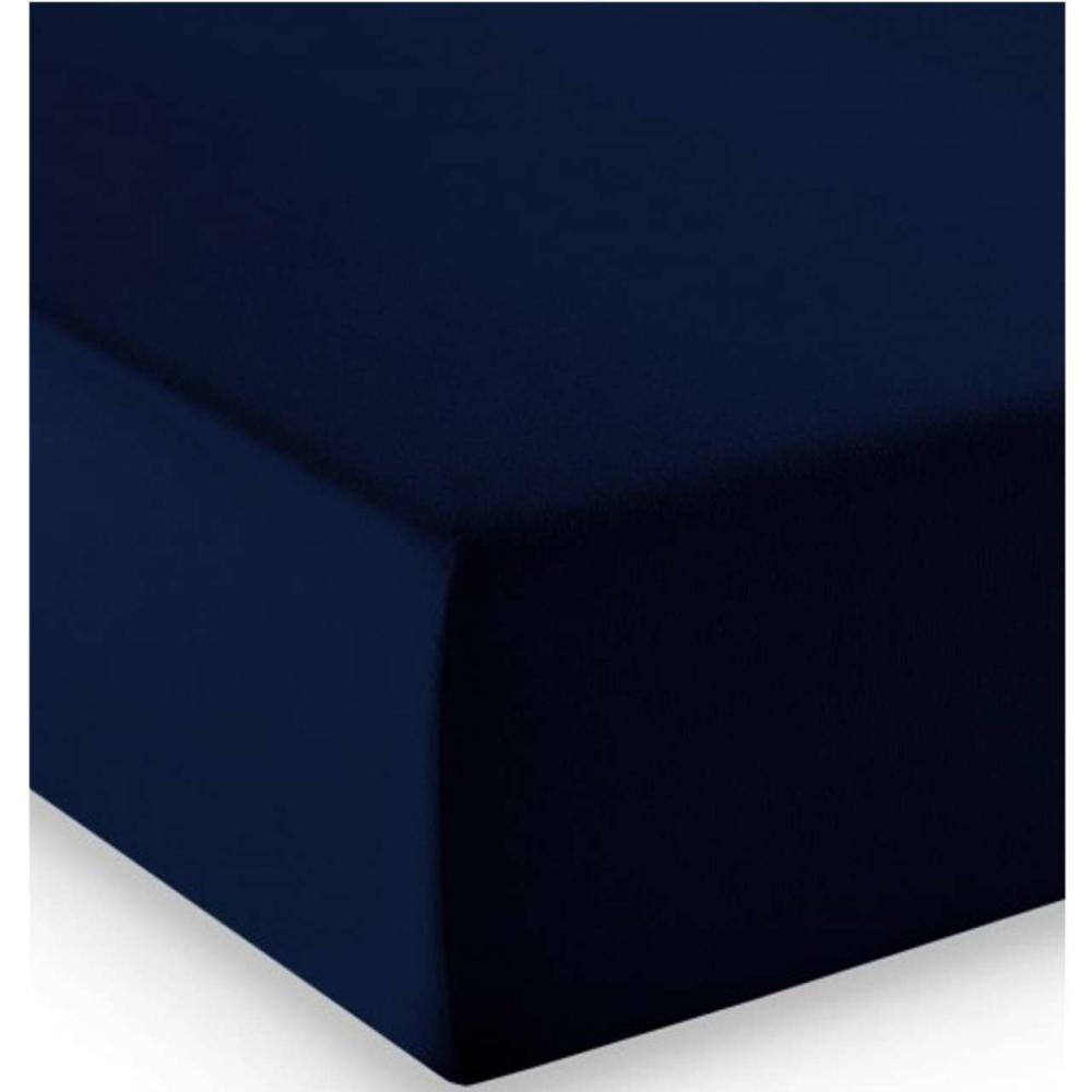 Fleuresse Mako-Jersey-Spannlaken comfort Farbe nachtblau 6061 Bild 1