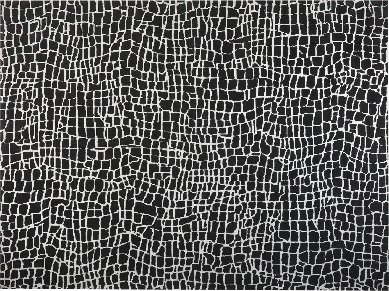 Teppich schwarz weiß 300 x 400 cm abstraktes Muster Kurzflor PUNGE Bild 1