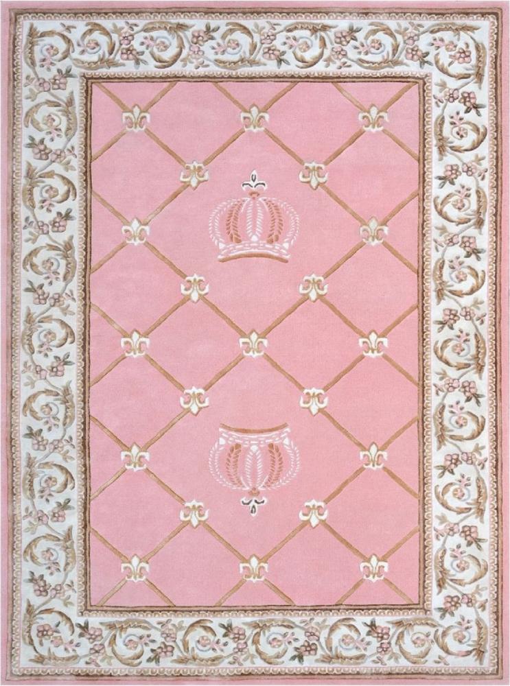 Pompöös by Casa Padrino Luxus Barock Teppich Krone von Harald Glööckler Rosa / Weiß / Braun 200 x 300 cm Bild 1