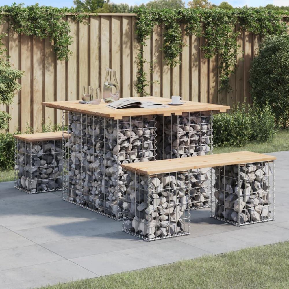 vidaXL Gartenbank aus Gabionen 100x102x72 cm Massivholz Kiefer 834368 Bild 1