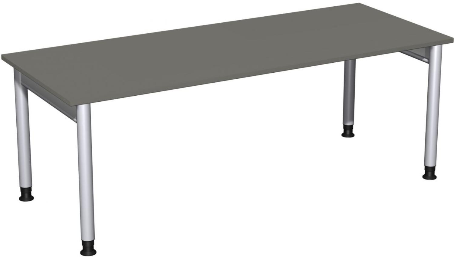Schreibtisch '4 Fuß Pro' höhenverstellbar, 200x80cm, Graphit / Silber Bild 1