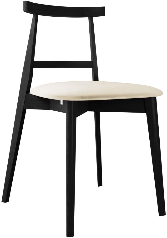 Esszimmerstuhl Hazren, Stuhl aus Buchenholz für Küche, Restaurant (Schwarz / Magic Velvet 2250) Bild 1