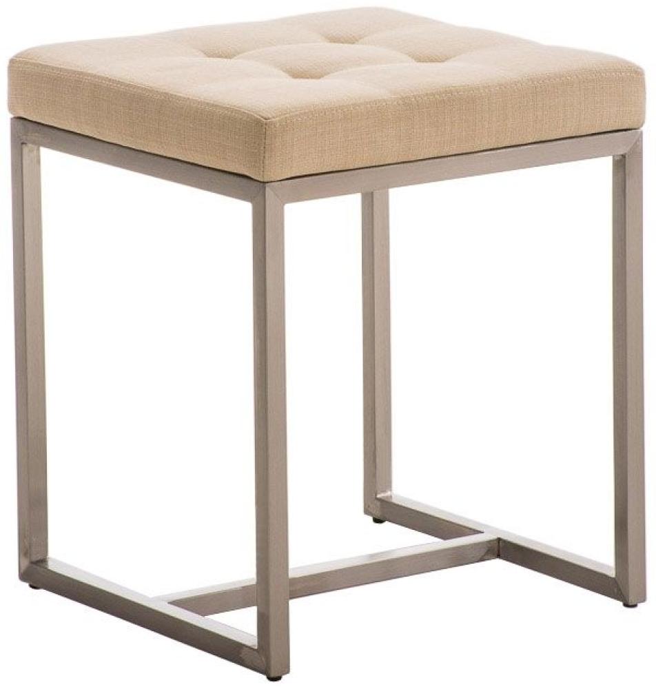 Sitzhocker - BRIT - Schminkhocker Hocker Sessel Stoff Creme 40x40 cm Bild 1