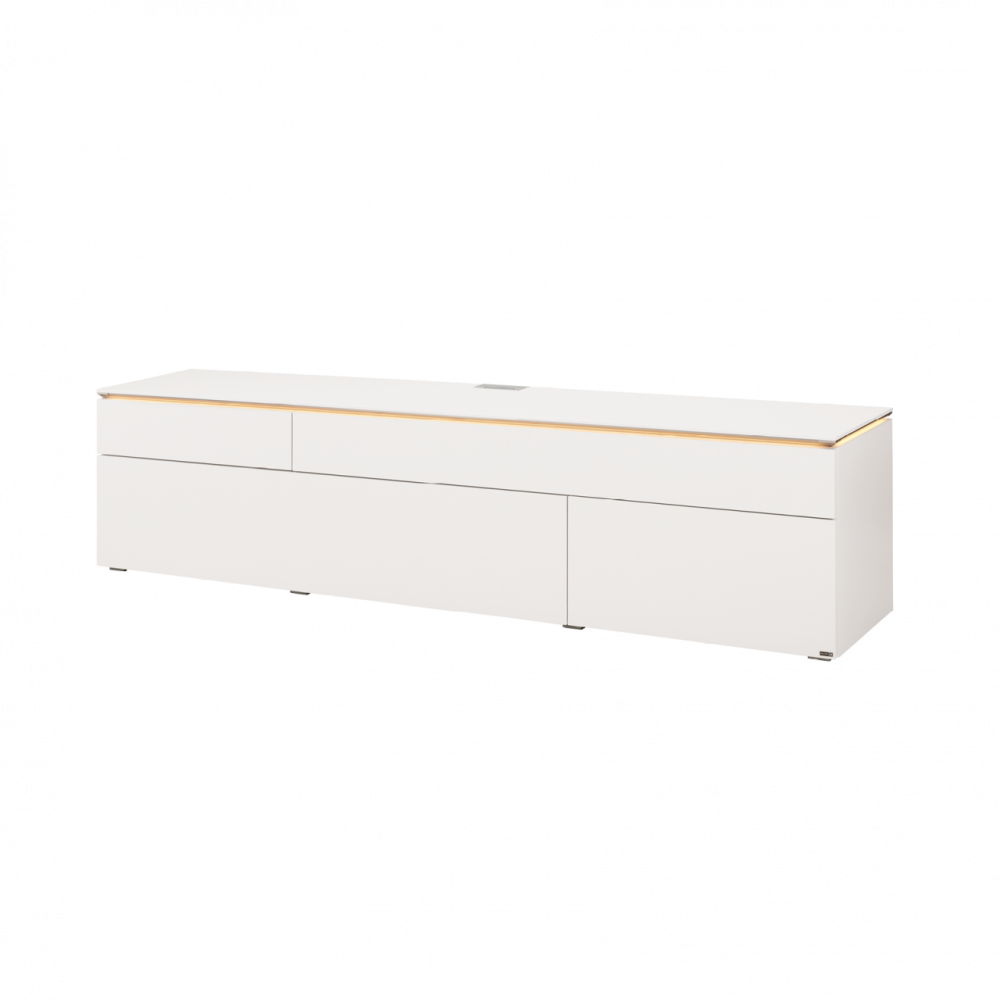 Merano Lowboard | Lack weiß 3696 9110 LED Beleuchtung für Abdeckblatt, B 240 cm, 24,5 Watt Bild 1