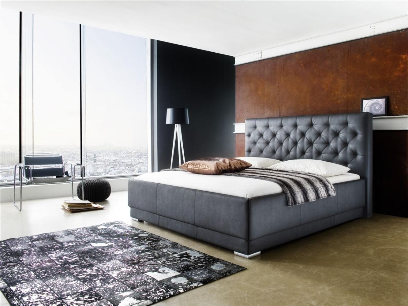 Polsterbett Bett Doppelbett Tagesbett - BARCELONA - 160x200 cm Schwarz Bild 1