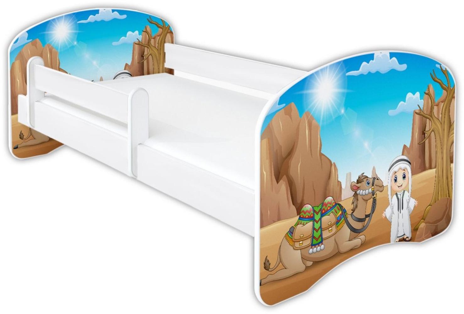 Clamaro 'Schlummerland 2021' Kinderbett 80x180 cm, Wüste, inkl. Lattenrost, Matratze und Rausfallschutz (ohne Schublade) Bild 1
