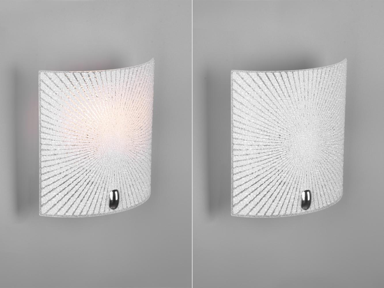 Flache LED Wandleuchte mit Glas Lampenschirm weiß, 20 x 22cm Bild 1