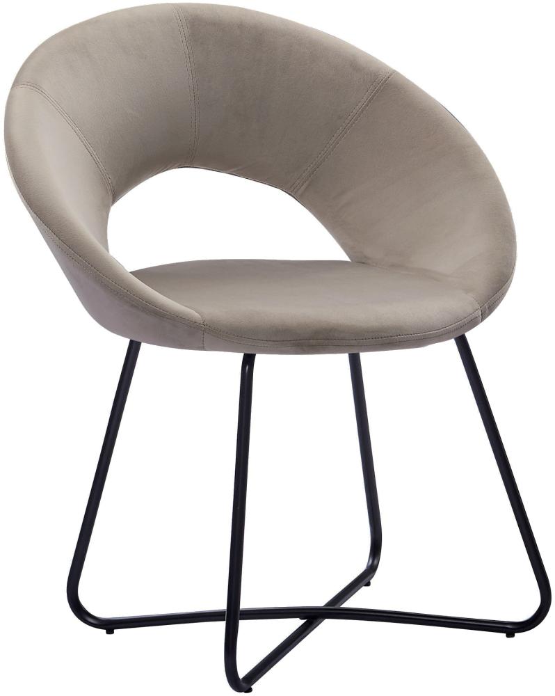 Esszimmerstuhl Design-Sessel Samt taupe Metallbeine schwarz LENNY 524433 Bild 1