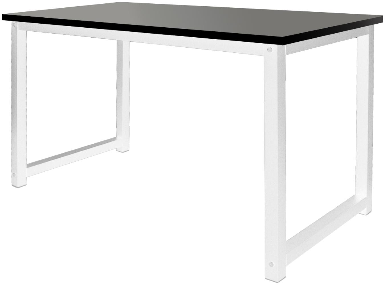 Schreibtisch 120x60x745 cm Schwarz/Weiß aus Holz mit Metallgestell Bild 1