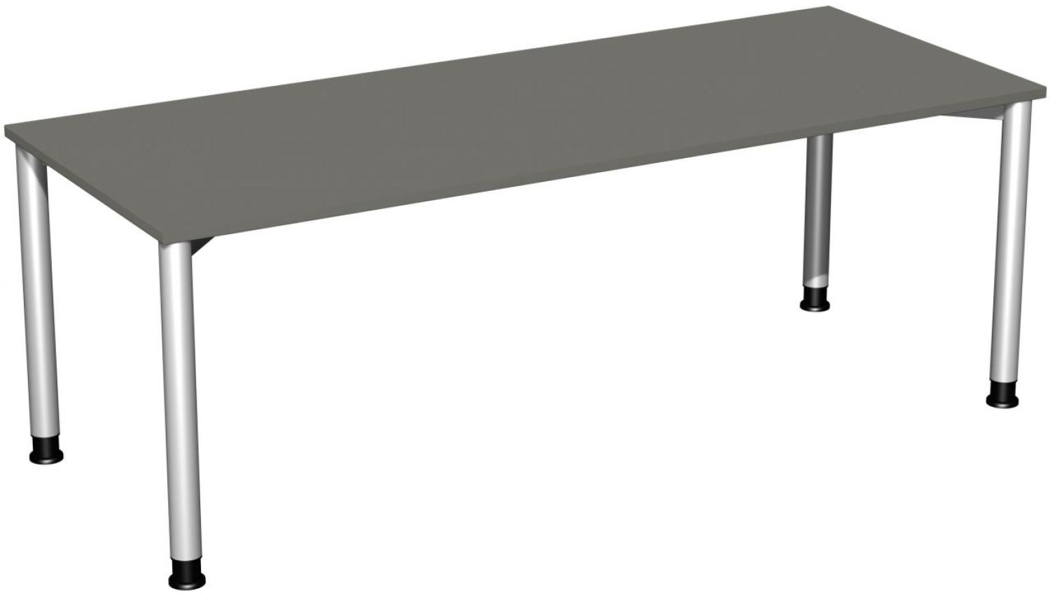 Schreibtisch '4 Fuß Flex' höhenverstellbar, 200x80cm, Graphit / Silber Bild 1