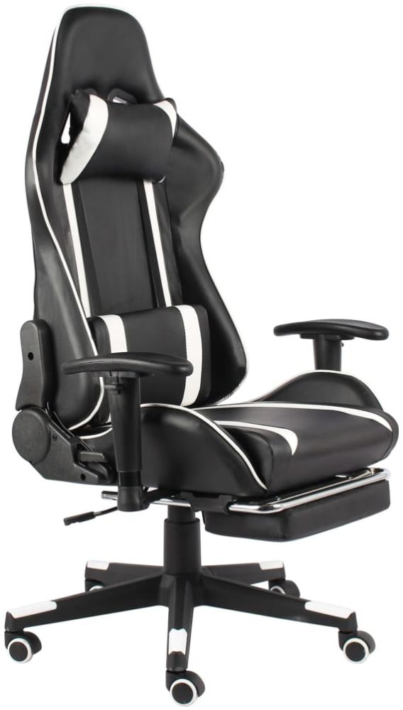 vidaXL Gaming-Stuhl mit Fußstütze Drehbar Weiß PVC [20488] Bild 1