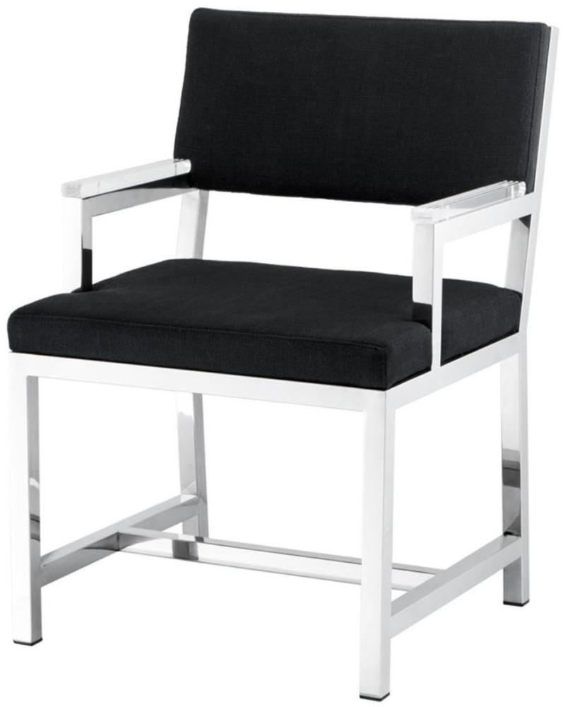 Casa Padrino Designer Stuhl mit Armlehnen 55 x 59 x H. 82 cm - Luxus Büromöbel Bild 1