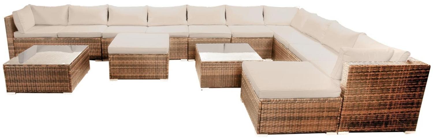 BRAST Gartenmöbel Lounge Sofa Couch Set Dreams Braun Poly-Rattan für 11 Personen Bild 1