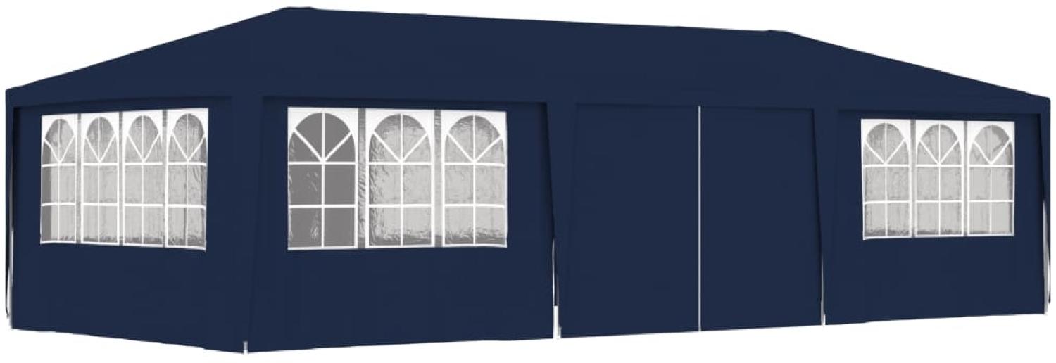 Profi-Partyzelt mit Seitenwänden 4×9 m Blau 90 g/m² Bild 1
