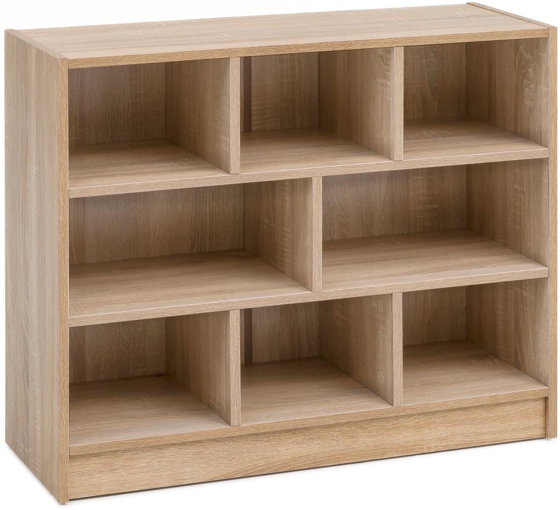 Bücherregal, Standregal, weiß, Holz, 80 x 68,5 x 29,5 cm Bild 1