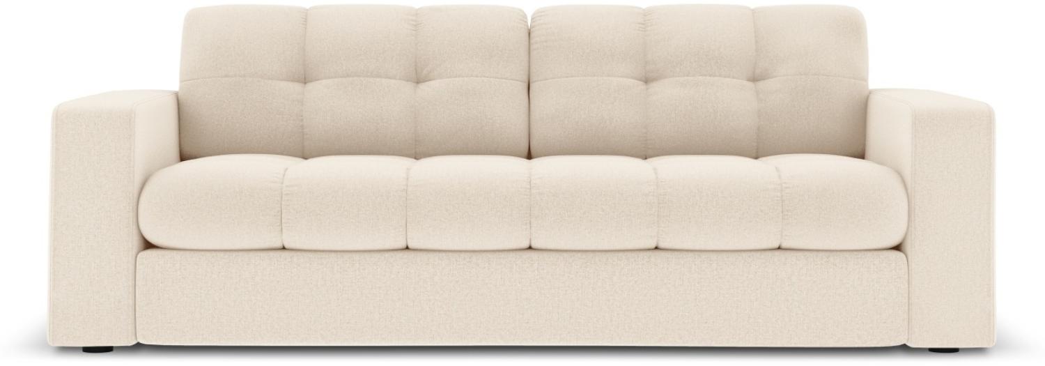 Micadoni 2-Sitzer Sofa Justin | Bezug Light Beige | Beinfarbe Black Plastic Bild 1