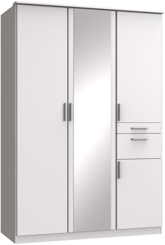 Kleiderschrank >Kalindi II< in Weiß - 135x198x58cm (BxHxT) Bild 1