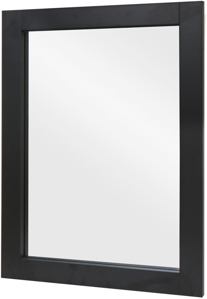 Wandspiegel HWC-L86, Badezimmer Badspiegel Spiegel Badmöbel, MVG-zertifiziert 72x52cm ~ schwarz Bild 1