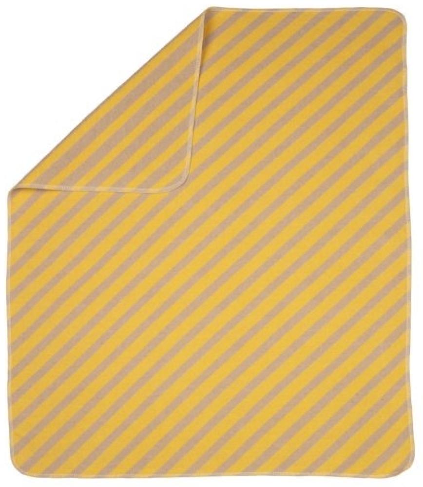 David Fussenegger Babydecke Diagonalstreifen gelb 70/90cm Bild 1