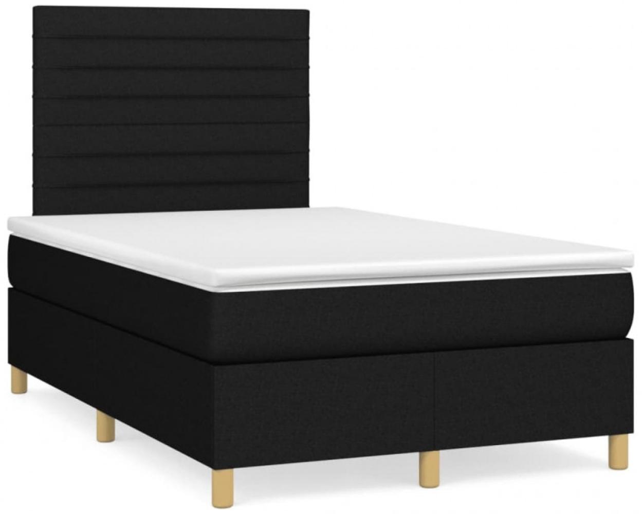 Boxspringbett mit Matratze & LED Schwarz 120x190 cm Stoff (Farbe: Schwarz) Bild 1