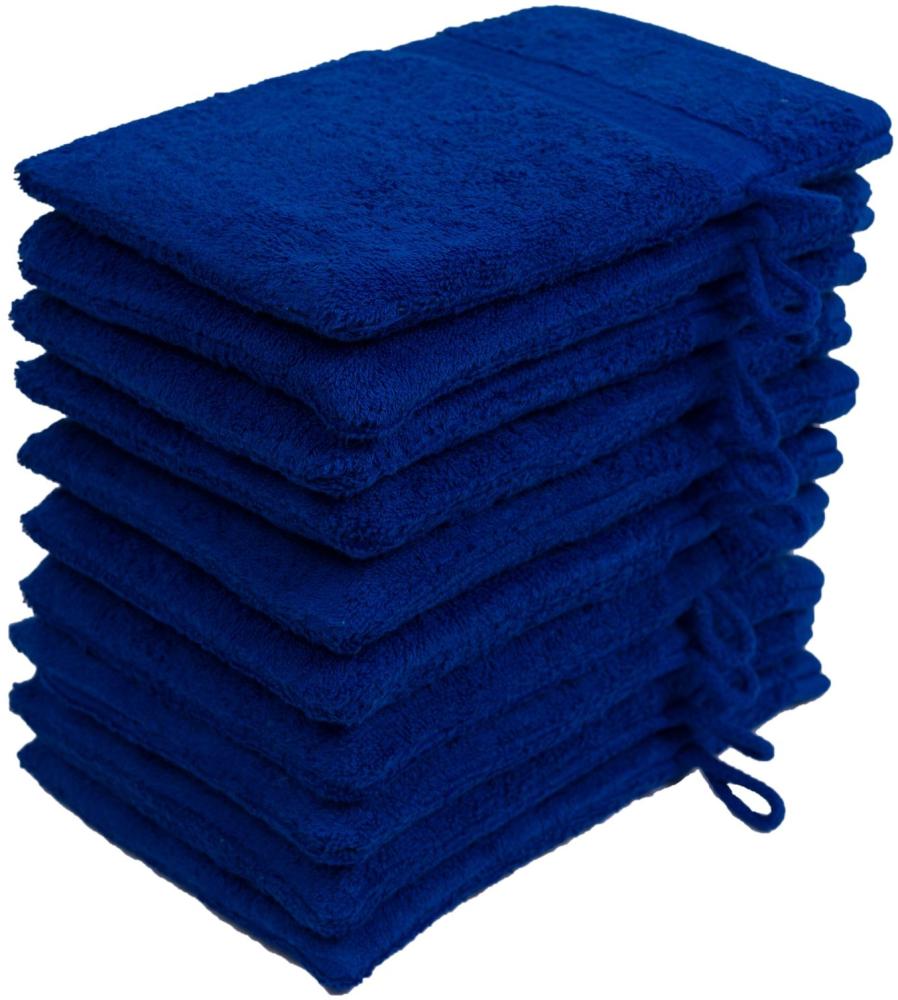 Müskaan - 5er Set Frottee Waschhandschuhe Elegance 16x21 cm 100% Baumwolle 500 g/m² Waschhandschuh royalblau Bild 1
