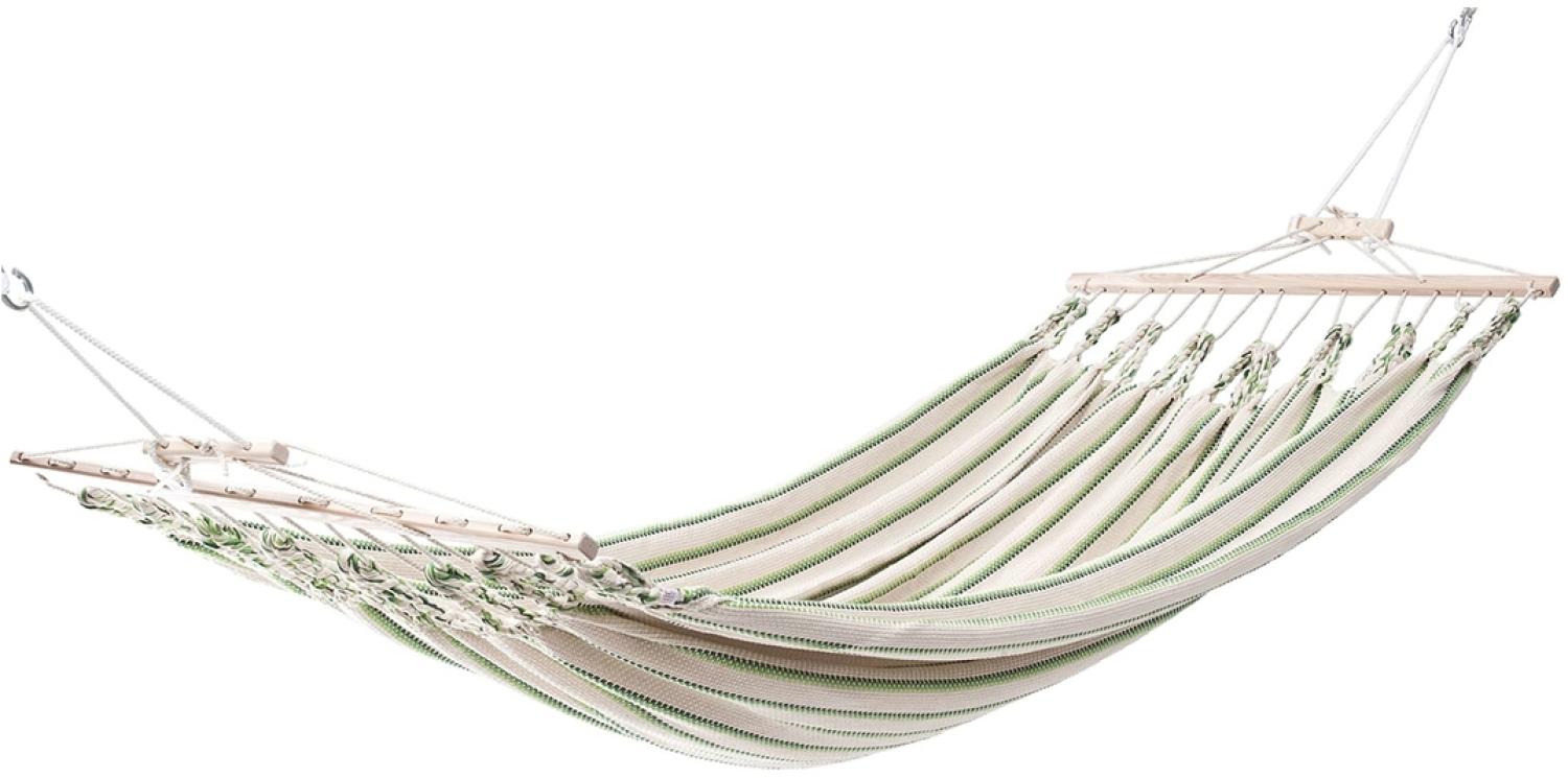 CHICO Doppelhängematte aus Baumwolle Weiß-grün Bild 1