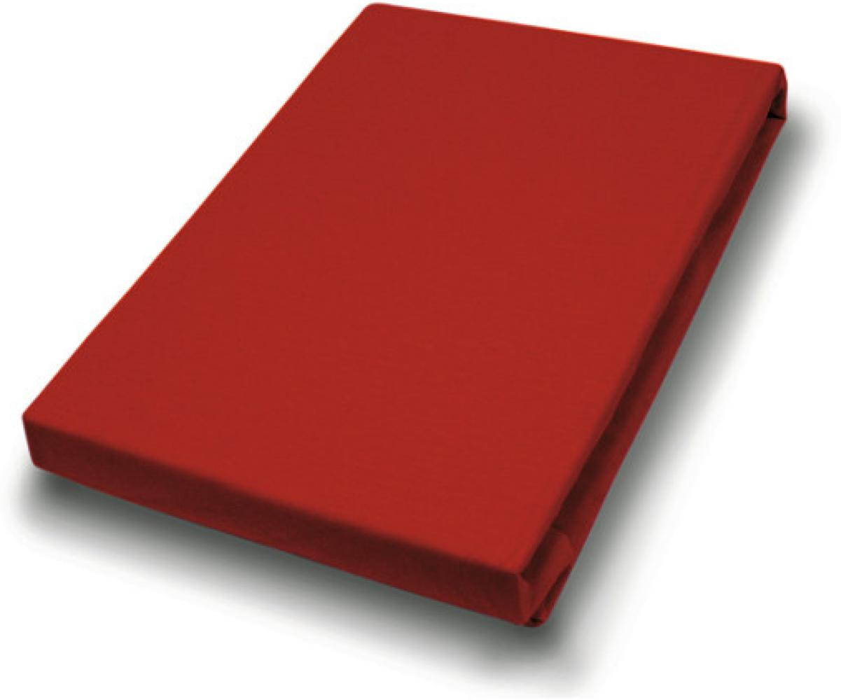 Hahn Haustextilien Jersey-Laken für Matratzentopper 180-200x200-220 cm rot Bild 1