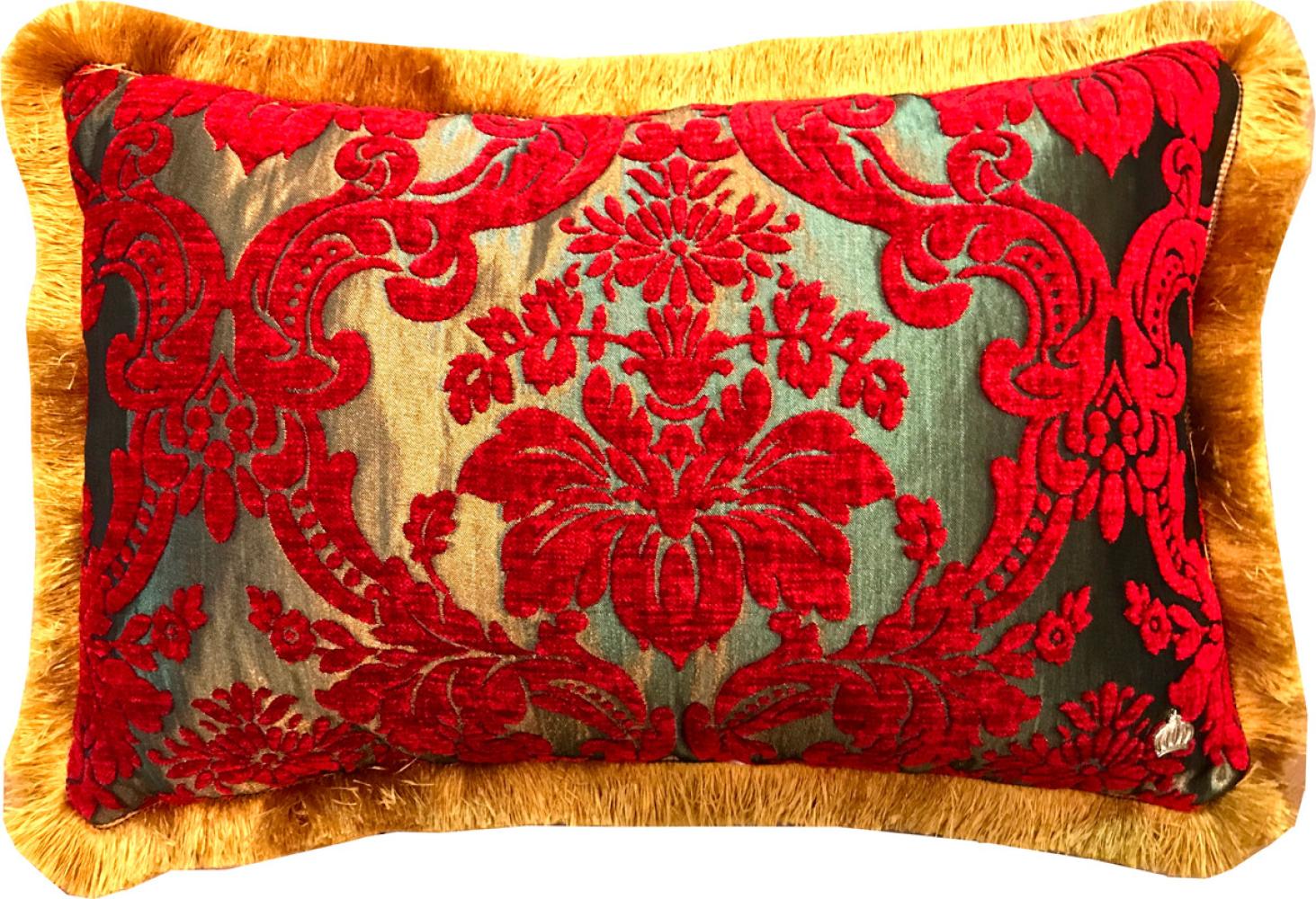 Luxus Kissen Pompöös by Casa Padrino von Harald Glööckler Elegance Collection Barock Muster Rot / Gold 35 x 55 cm - Luxuskissen Bild 1