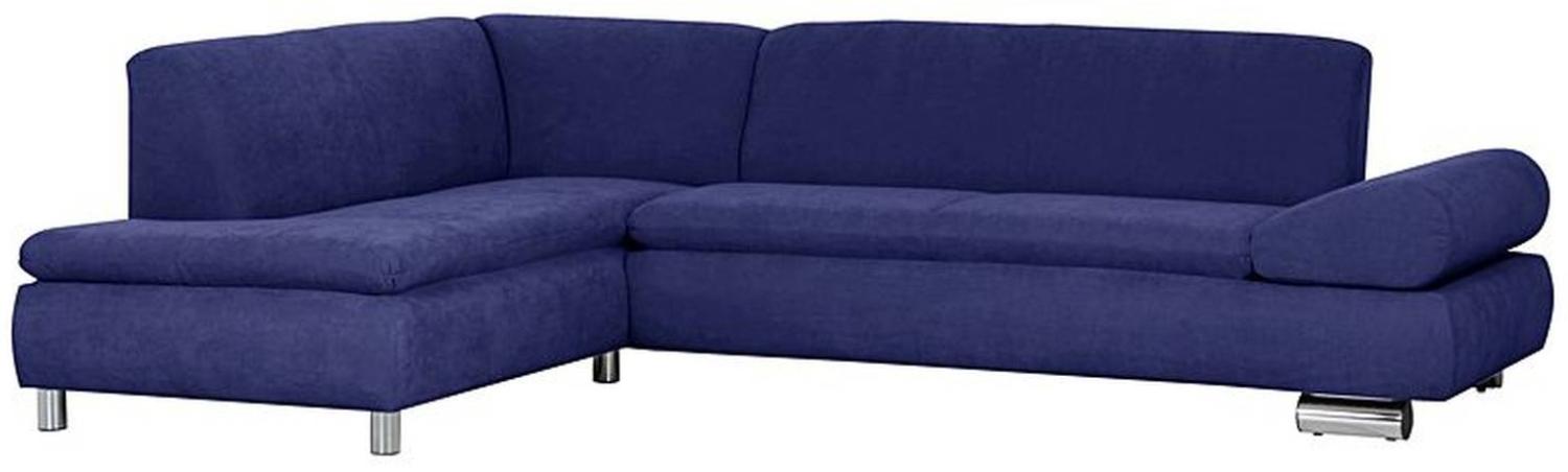 Ecksofa links mit Sofa 2,5-Sitzer rechts PALM BAY-23 Veloursstoff Farbe blau Sitzhärte weich B: cm T: cm H: 76cm Bild 1
