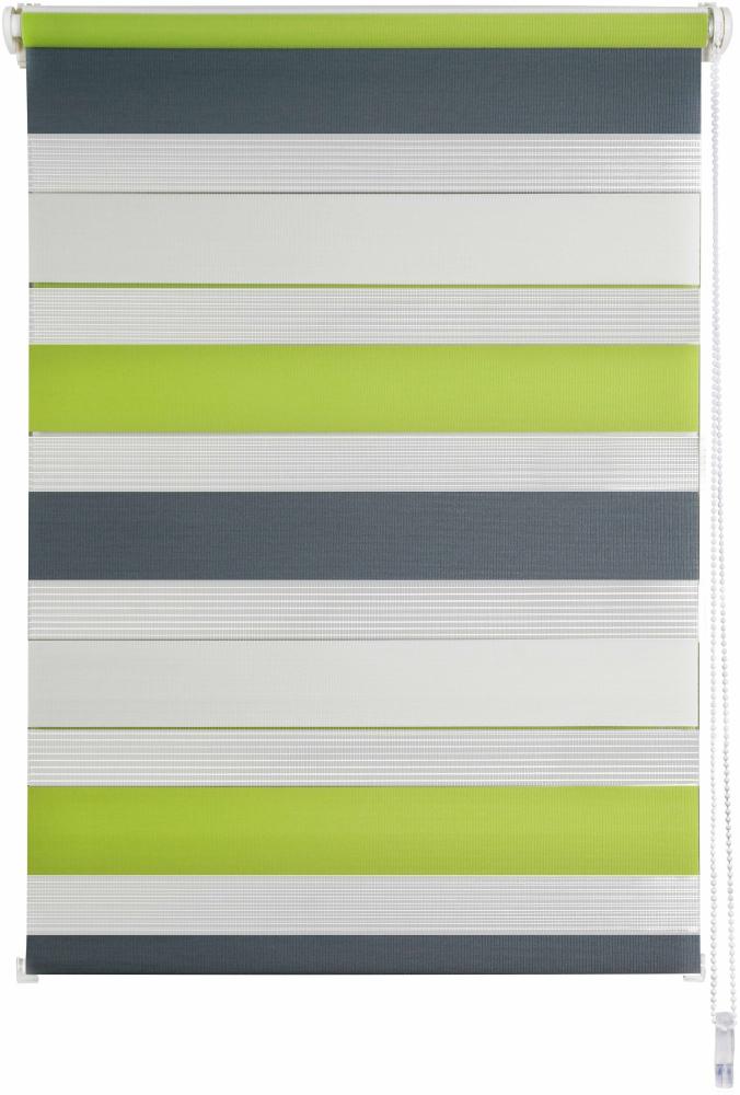 ondeco Doppelrollo Klemmfix Duo Rollo für Fenster ohne Bohren, Sonnenschutz Plisseerollo lichtdurchlässig und Blickdicht - Green-Grau - 80x210 cm Bild 1