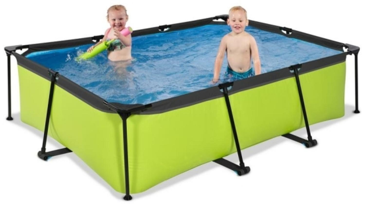 EXIT Lime Pool 220x150x65cm mit Filterpumpe - grün 1800 l Gerahmter Pool Kind & Erwachsener 3 Person(en) Wetterfest Grün Bild 1