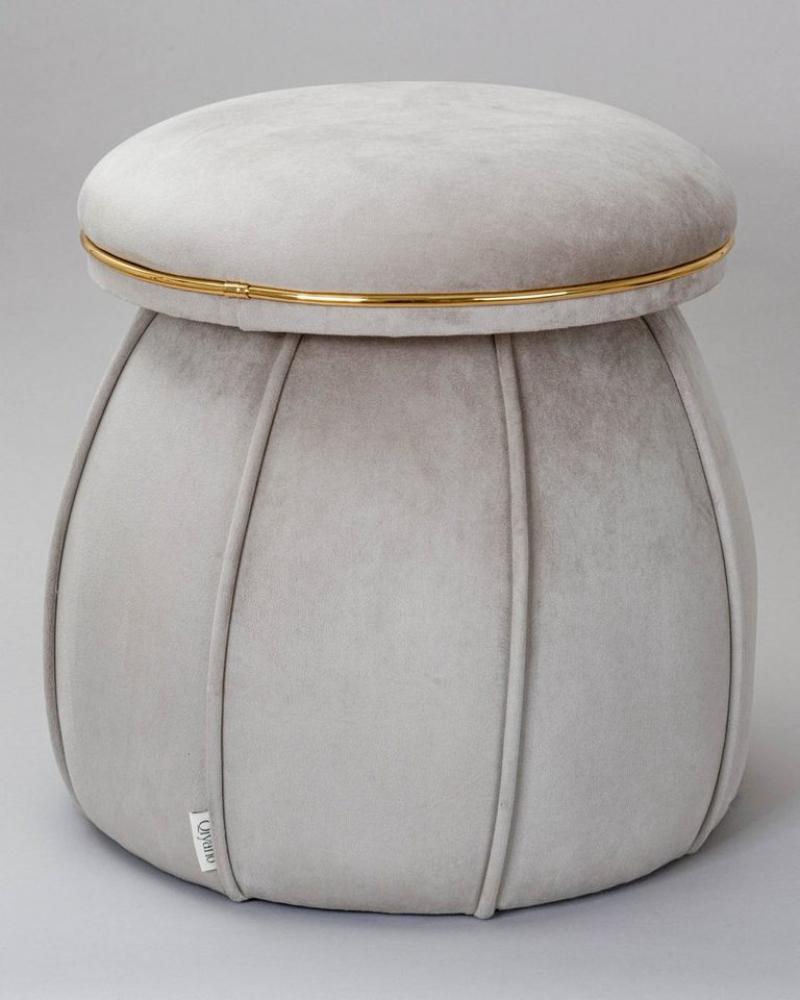 Qiyano Hocker Pouf Luana 100 Samt Taupe (1 St) Bild 1