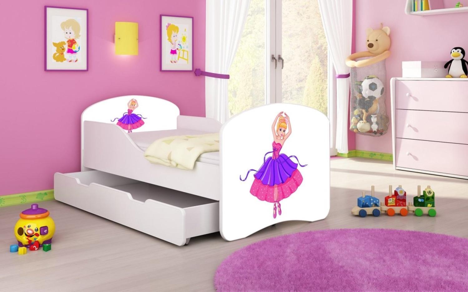 Kinderbett Luna mit Stauraum und verschiedenen Motiven 140x70 Princess Bild 1