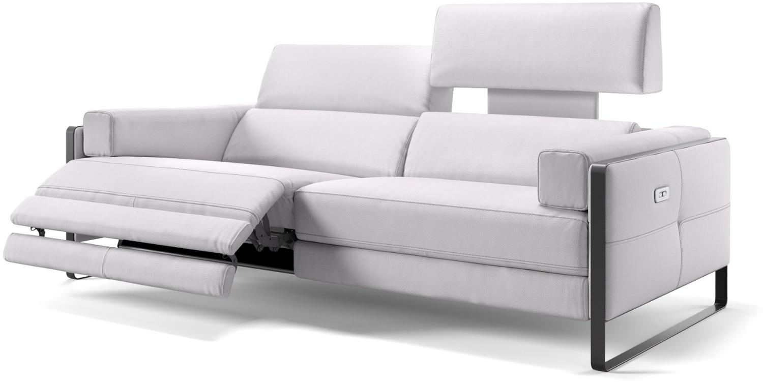 Sofanella 3-Sitzer MILO Ledersofa Relaxsofa Couch in Weiß Bild 1